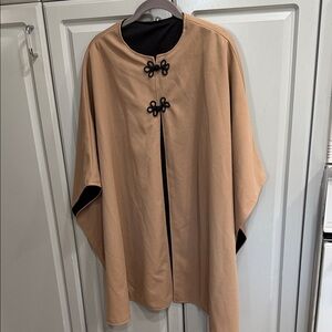 Women's Cape Coat, Lightweight Open Sided Drape Garment Plus Size1X/2X